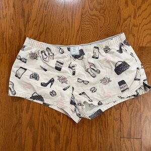 Pj Salvage Pink Fashion Print Women's Flannel Pajama Shorts